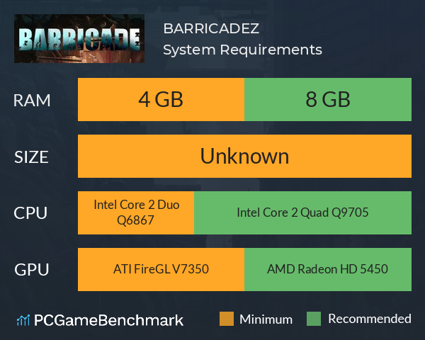 BARRICADEZ System Requirements PC Graph - Can I Run BARRICADEZ BARRICADEZ System Requirements PC Graph - Can I Run BARRICADEZ