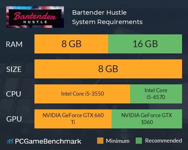Bartender Hustle System Requirements PC Graph - Can I Run Bartender Hustle