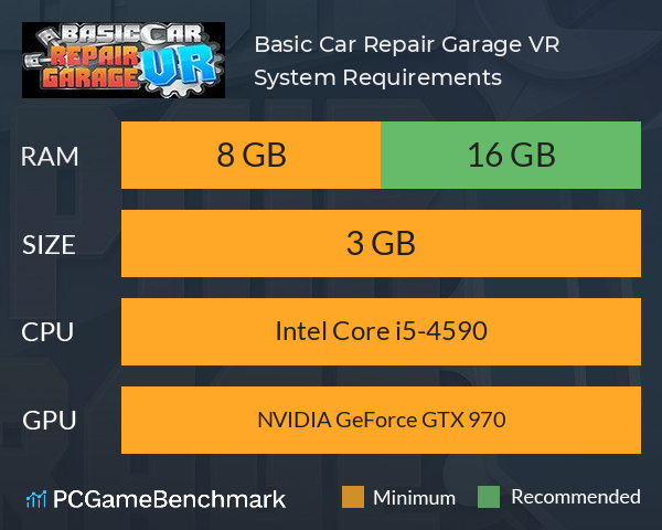 Basic Car Repair Garage VR System Requirements PC Graph - Can I Run Basic Car Repair Garage VR