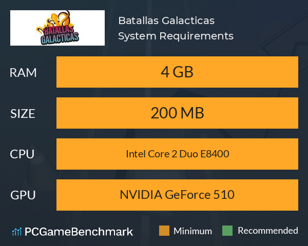 Batallas Galacticas System Requirements PC Graph - Can I Run Batallas Galacticas Batallas Galacticas System Requirements PC Graph - Can I Run Batallas Galacticas