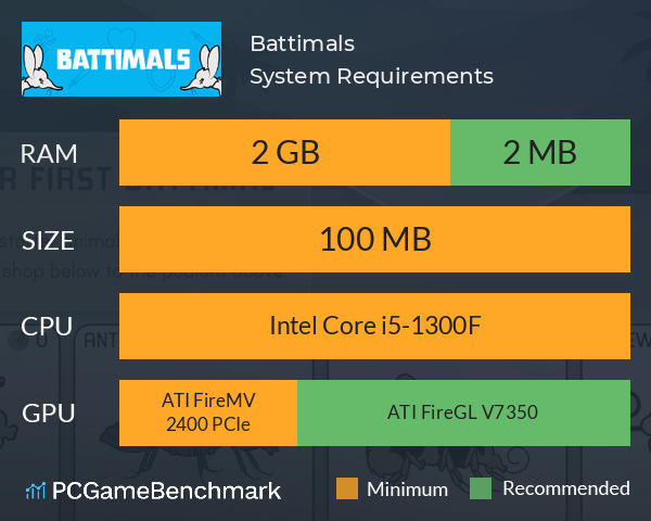 Battimals System Requirements PC Graph - Can I Run Battimals