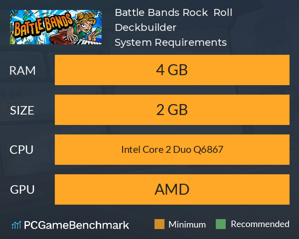 Battle Bands: Rock & Roll Deckbuilder System Requirements PC Graph - Can I Run Battle Bands: Rock & Roll Deckbuilder