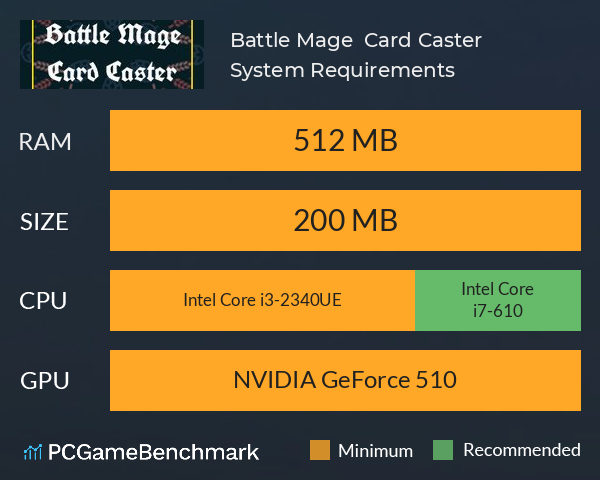Battle Mage : Card Caster System Requirements PC Graph - Can I Run Battle Mage : Card Caster