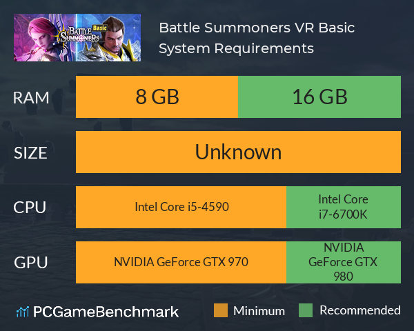 Battle Summoners VR Basic System Requirements PC Graph - Can I Run Battle Summoners VR Basic