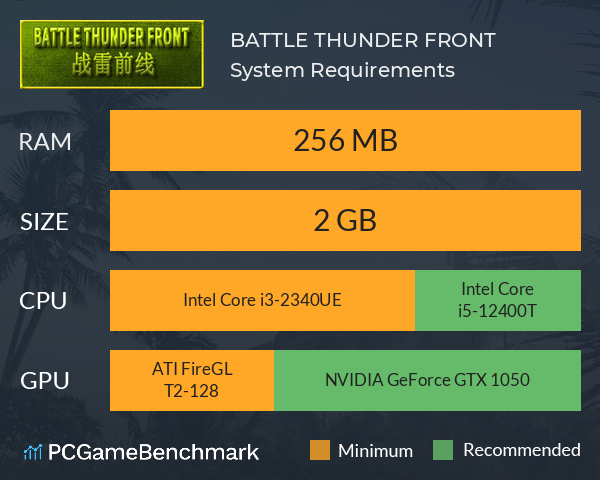BATTLE THUNDER FRONT 《战雷前线》 System Requirements PC Graph - Can I Run BATTLE THUNDER FRONT 《战雷前线》 BATTLE THUNDER FRONT 《战雷前线》 System Requirements PC Graph - Can I Run BATTLE THUNDER FRONT 《战雷前线》