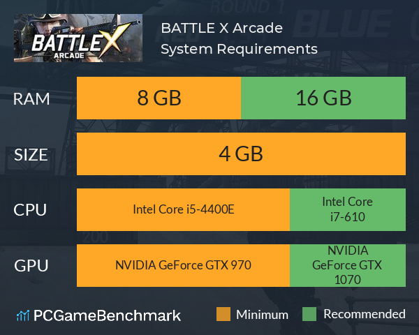 BATTLE X Arcade System Requirements PC Graph - Can I Run BATTLE X Arcade BATTLE X Arcade System Requirements PC Graph - Can I Run BATTLE X Arcade