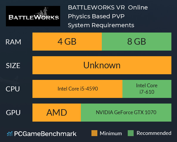 BATTLEWORKS VR | Online Physics Based PVP System Requirements PC Graph - Can I Run BATTLEWORKS VR | Online Physics Based PVP BATTLEWORKS VR | Online Physics Based PVP System Requirements PC Graph - Can I Run BATTLEWORKS VR | Online Physics Based PVP