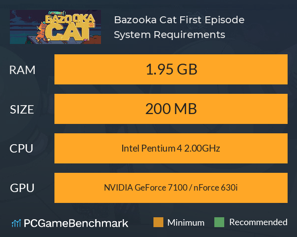 Bazooka Cat: First Episode System Requirements PC Graph - Can I Run Bazooka Cat: First Episode Bazooka Cat: First Episode System Requirements PC Graph - Can I Run Bazooka Cat: First Episode
