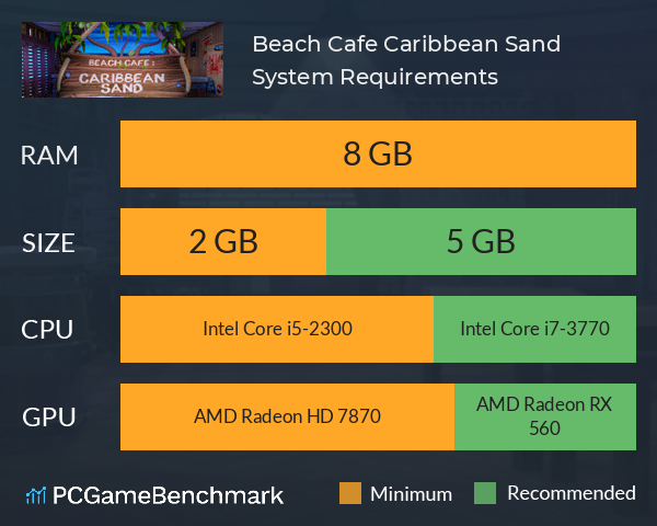 Beach Cafe: Caribbean Sand System Requirements PC Graph - Can I Run Beach Cafe: Caribbean Sand