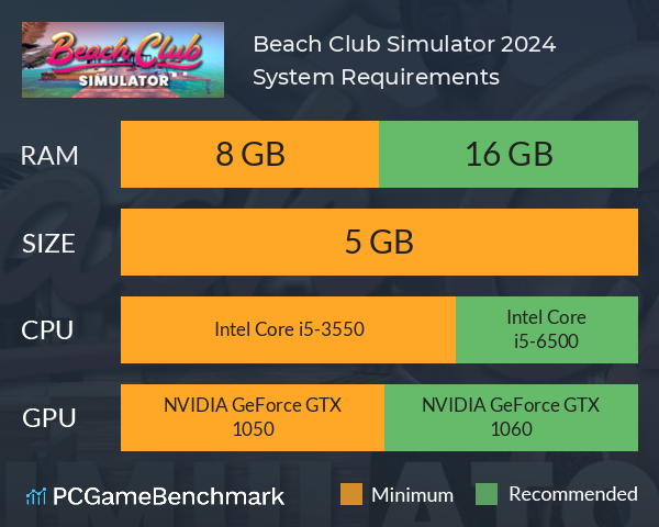 Beach Club Simulator 2024 System Requirements PC Graph - Can I Run Beach Club Simulator 2024