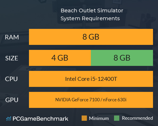 Beach Outlet Simulator System Requirements PC Graph - Can I Run Beach Outlet Simulator Beach Outlet Simulator System Requirements PC Graph - Can I Run Beach Outlet Simulator