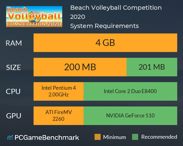 Beach Volleyball Competition 2020 System Requirements PC Graph - Can I Run Beach Volleyball Competition 2020 Beach Volleyball Competition 2020 System Requirements PC Graph - Can I Run Beach Volleyball Competition 2020