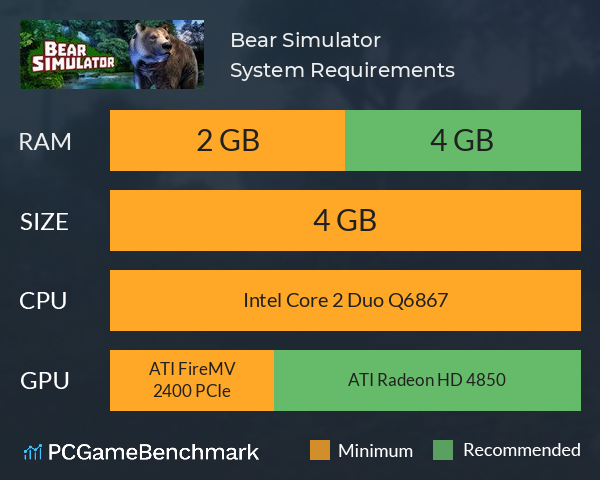 Bear Simulator System Requirements PC Graph - Can I Run Bear Simulator
