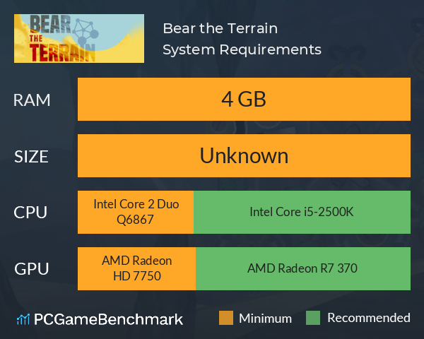 Bear the Terrain System Requirements PC Graph - Can I Run Bear the Terrain Bear the Terrain System Requirements PC Graph - Can I Run Bear the Terrain