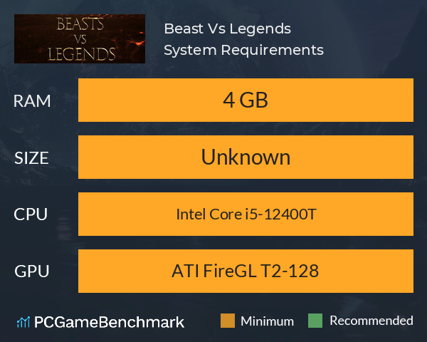 Beast Vs Legends System Requirements PC Graph - Can I Run Beast Vs Legends Beast Vs Legends System Requirements PC Graph - Can I Run Beast Vs Legends