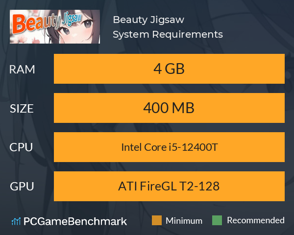 Beauty Jigsaw System Requirements PC Graph - Can I Run Beauty Jigsaw Beauty Jigsaw System Requirements PC Graph - Can I Run Beauty Jigsaw