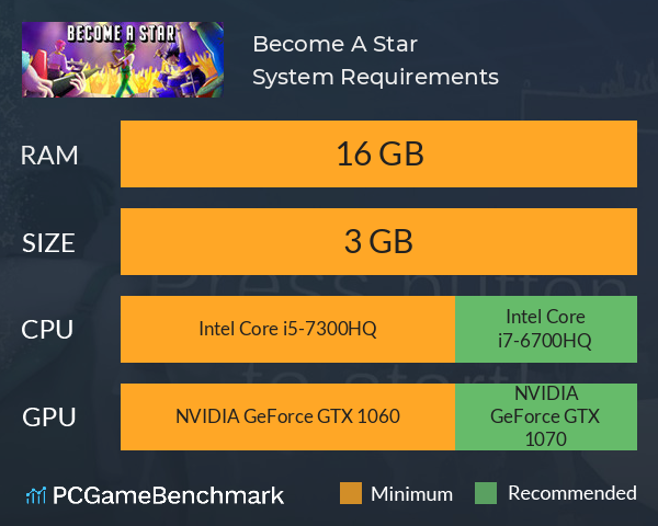 Become A Star System Requirements PC Graph - Can I Run Become A Star