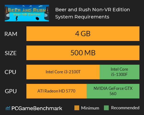 Beer and Rush: Non-VR Edition System Requirements PC Graph - Can I Run Beer and Rush: Non-VR Edition Beer and Rush: Non-VR Edition System Requirements PC Graph - Can I Run Beer and Rush: Non-VR Edition