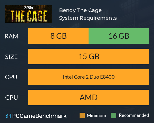Bendy: The Cage System Requirements PC Graph - Can I Run Bendy: The Cage