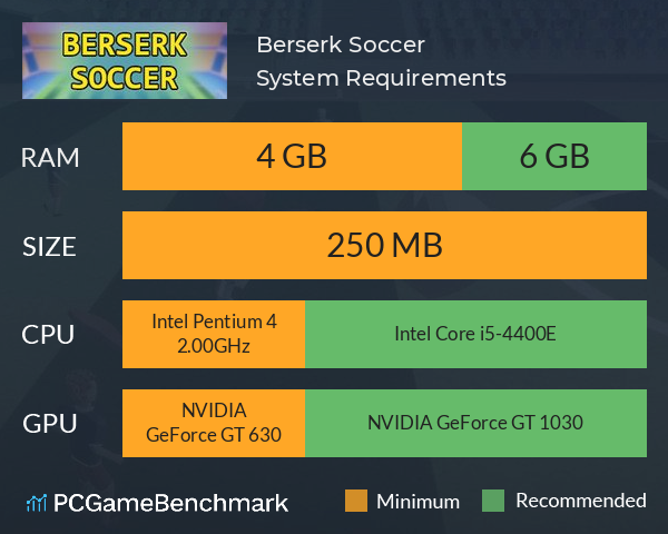 Berserk Soccer System Requirements PC Graph - Can I Run Berserk Soccer Berserk Soccer System Requirements PC Graph - Can I Run Berserk Soccer