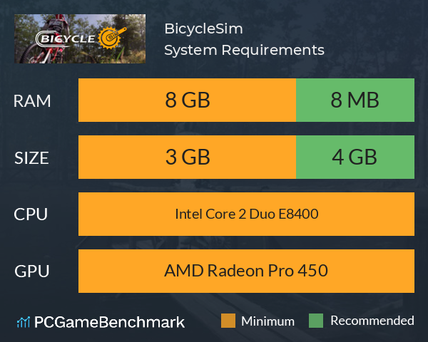 BicycleSim System Requirements PC Graph - Can I Run BicycleSim BicycleSim System Requirements PC Graph - Can I Run BicycleSim