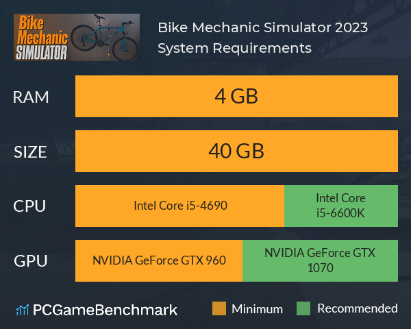 Bike Mechanic Simulator 2023 System Requirements PC Graph - Can I Run Bike Mechanic Simulator 2023