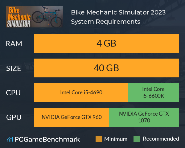 Bike Mechanic Simulator 2023 System Requirements PC Graph - Can I Run Bike Mechanic Simulator 2023 Bike Mechanic Simulator 2023 System Requirements PC Graph - Can I Run Bike Mechanic Simulator 2023