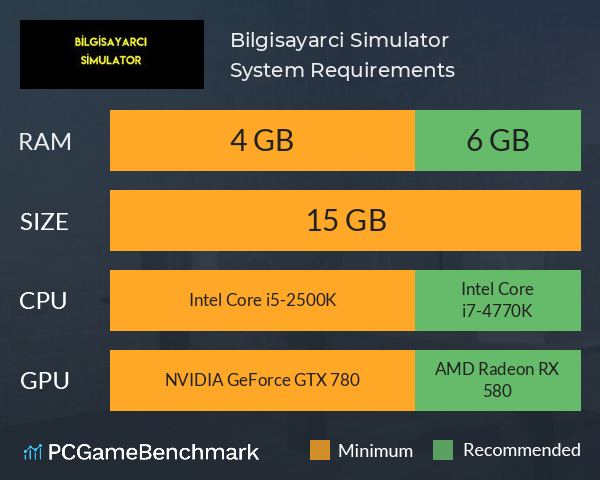 Bilgisayarci Simulator System Requirements PC Graph - Can I Run Bilgisayarci Simulator