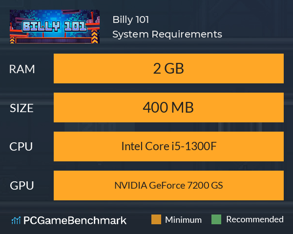 Billy 101 System Requirements PC Graph - Can I Run Billy 101 Billy 101 System Requirements PC Graph - Can I Run Billy 101
