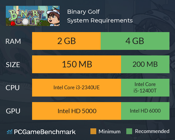 Binary Golf System Requirements PC Graph - Can I Run Binary Golf Binary Golf System Requirements PC Graph - Can I Run Binary Golf