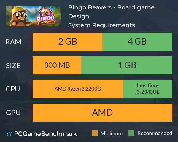 Bingo Beavers - Board game & Design System Requirements PC Graph - Can I Run Bingo Beavers - Board game & Design Bingo Beavers - Board game & Design System Requirements PC Graph - Can I Run Bingo Beavers - Board game & Design