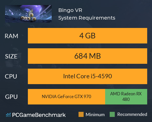 Bingo VR System Requirements PC Graph - Can I Run Bingo VR Bingo VR System Requirements PC Graph - Can I Run Bingo VR