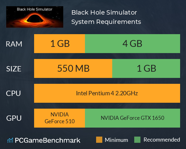 Black Hole Simulator System Requirements PC Graph - Can I Run Black Hole Simulator Black Hole Simulator System Requirements PC Graph - Can I Run Black Hole Simulator