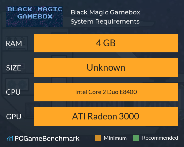 Black Magic Gamebox System Requirements PC Graph - Can I Run Black Magic Gamebox Black Magic Gamebox System Requirements PC Graph - Can I Run Black Magic Gamebox