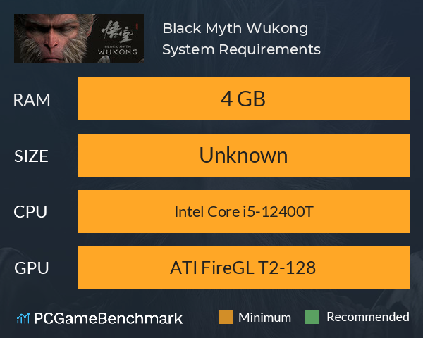 Black Myth: Wukong System Requirements PC Graph - Can I Run Black Myth: Wukong