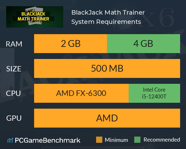BlackJack Math Trainer System Requirements PC Graph - Can I Run BlackJack Math Trainer BlackJack Math Trainer System Requirements PC Graph - Can I Run BlackJack Math Trainer