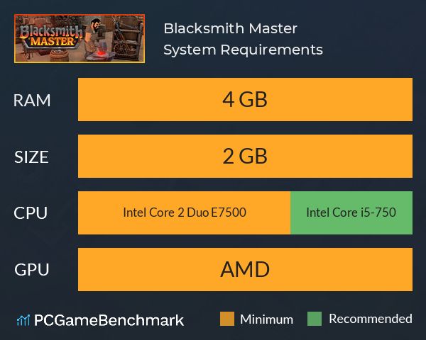 Blacksmith Master System Requirements PC Graph - Can I Run Blacksmith Master