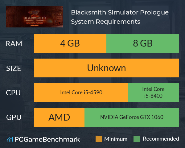 Blacksmith Simulator Prologue System Requirements PC Graph - Can I Run Blacksmith Simulator Prologue