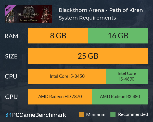 Blackthorn Arena - Path of Kiren System Requirements PC Graph - Can I Run Blackthorn Arena - Path of Kiren Blackthorn Arena - Path of Kiren System Requirements PC Graph - Can I Run Blackthorn Arena - Path of Kiren