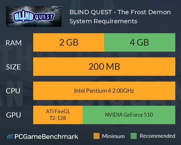 BLIND QUEST - The Frost Demon System Requirements PC Graph - Can I Run BLIND QUEST - The Frost Demon BLIND QUEST - The Frost Demon System Requirements PC Graph - Can I Run BLIND QUEST - The Frost Demon