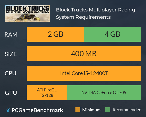 Block Trucks Multiplayer Racing System Requirements PC Graph - Can I Run Block Trucks Multiplayer Racing Block Trucks Multiplayer Racing System Requirements PC Graph - Can I Run Block Trucks Multiplayer Racing
