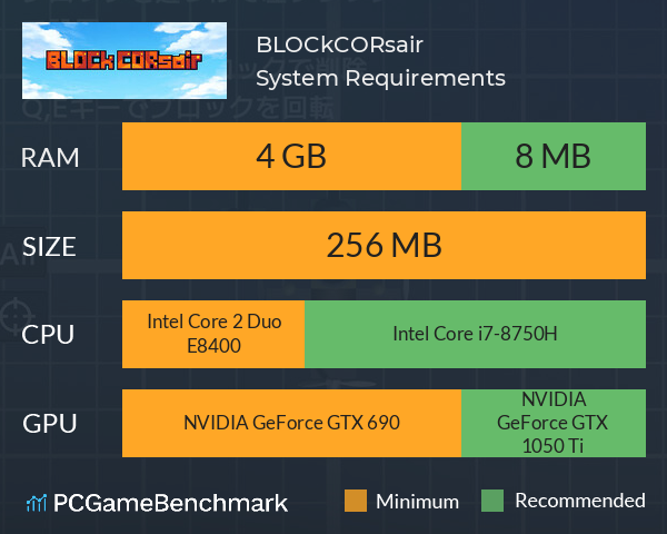 BLOCkCORsair System Requirements PC Graph - Can I Run BLOCkCORsair BLOCkCORsair System Requirements PC Graph - Can I Run BLOCkCORsair