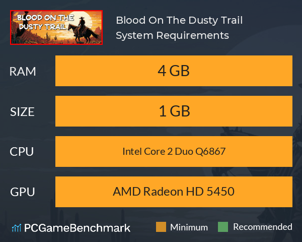 Blood On The Dusty Trail System Requirements PC Graph - Can I Run Blood On The Dusty Trail Blood On The Dusty Trail System Requirements PC Graph - Can I Run Blood On The Dusty Trail