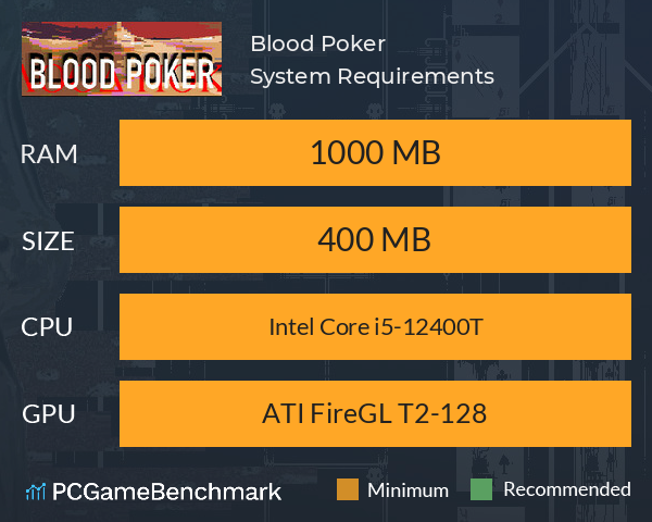 Blood Poker System Requirements PC Graph - Can I Run Blood Poker Blood Poker System Requirements PC Graph - Can I Run Blood Poker