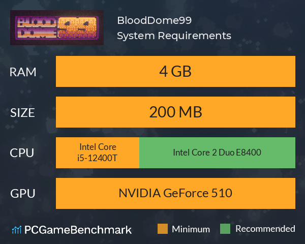 BloodDome99 System Requirements PC Graph - Can I Run BloodDome99