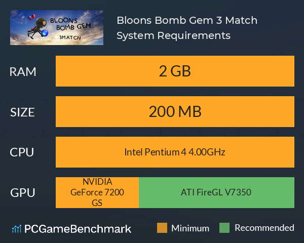 Bloons Bomb Gem 3 Match System Requirements PC Graph - Can I Run Bloons Bomb Gem 3 Match Bloons Bomb Gem 3 Match System Requirements PC Graph - Can I Run Bloons Bomb Gem 3 Match