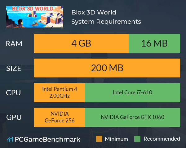 Blox 3D World System Requirements PC Graph - Can I Run Blox 3D World
