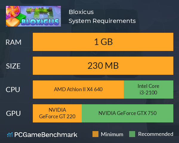 Bloxicus System Requirements PC Graph - Can I Run Bloxicus