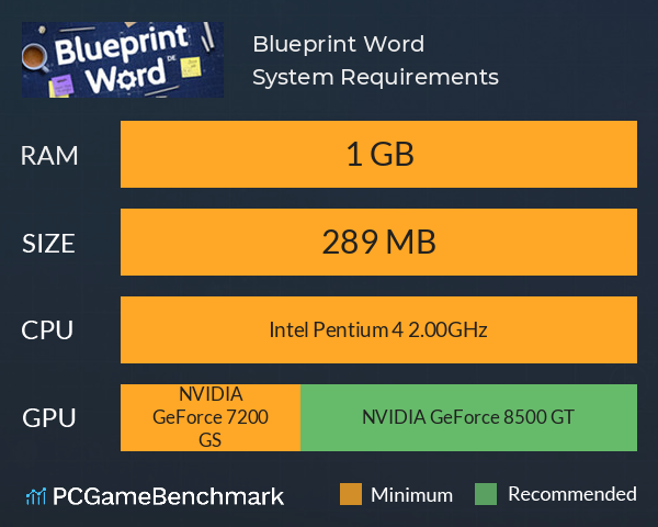 Blueprint Word System Requirements PC Graph - Can I Run Blueprint Word Blueprint Word System Requirements PC Graph - Can I Run Blueprint Word