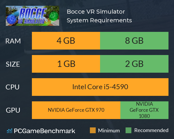 Bocce VR Simulator System Requirements PC Graph - Can I Run Bocce VR Simulator Bocce VR Simulator System Requirements PC Graph - Can I Run Bocce VR Simulator